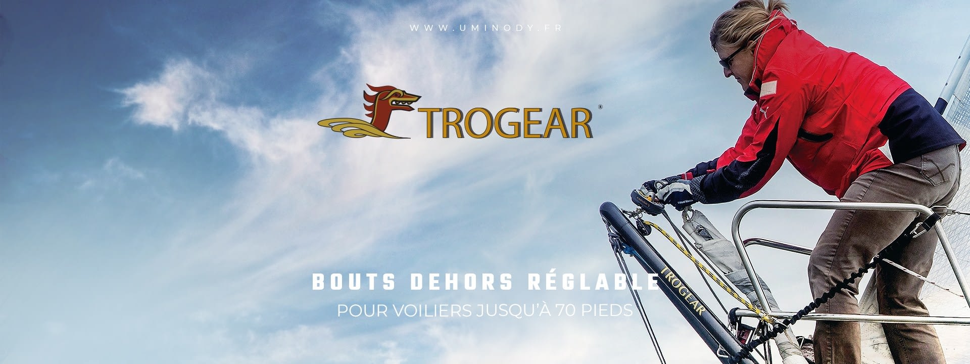 Trogear - Bout Dehors Réglable pour Voiliers jusqu'à 70 pieds